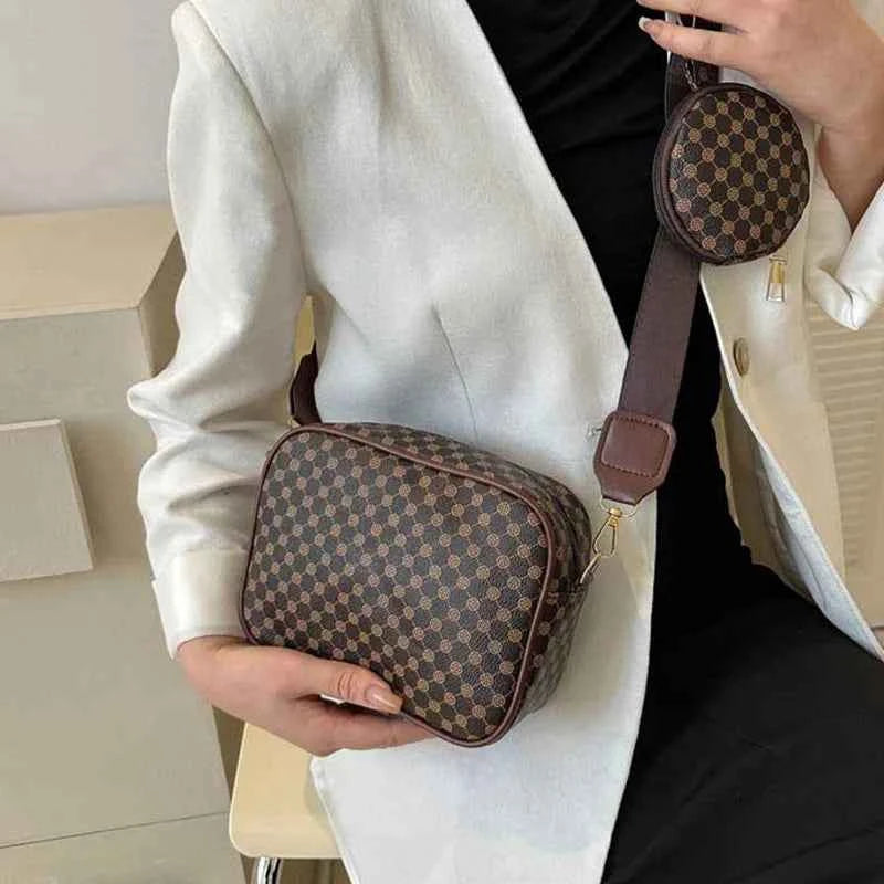 Vintage Pattern Crossbody Bags for Women Shoulder Shell Bag Trend Small Purse and Handbag Luxury Designer Female Square Bag