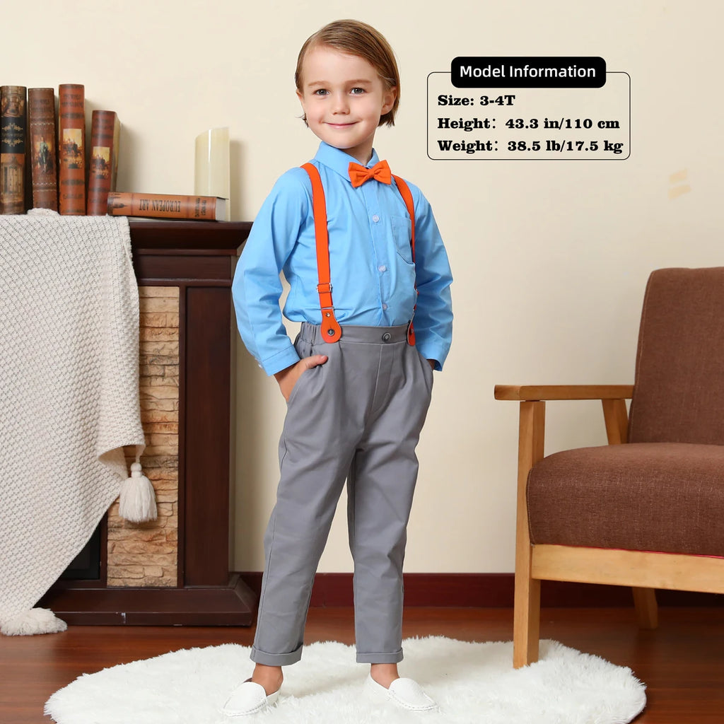 Toddler Boy Outfits Baby Halloween Birthday Suits Kids Clothes Suspender Dress Gentleman Photography Infant Party Gift Set