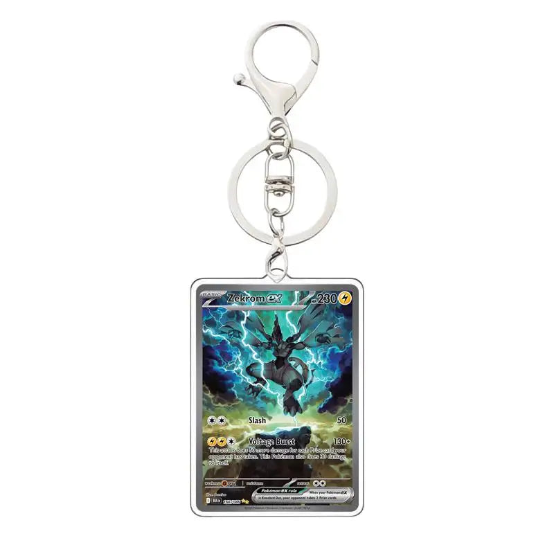 Pokemon PTCG Acrylic Keychain English Version Sv11B W Sar Bwr Reshiram Zekrom Victini N Acrylic Card Keychain Pendant 3.4X5.2Cm