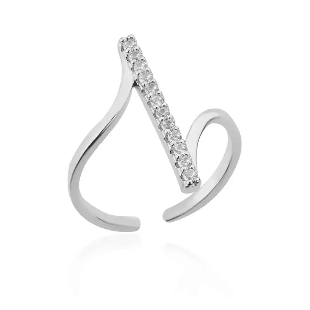 Simple Shiny Zircon Geometric Rings for Women Stainless Steel Ring Opening Gold Plated Wedding Finger Ring Jewelry Party Gifts