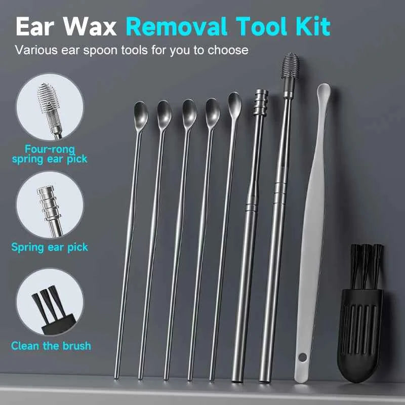 WiFi Visual Ear Scope 4.2mm 1080P Camera with Ear Spoon Base for iOS/Android Ear Cleaning Otoscope Endoscope Camera for Health