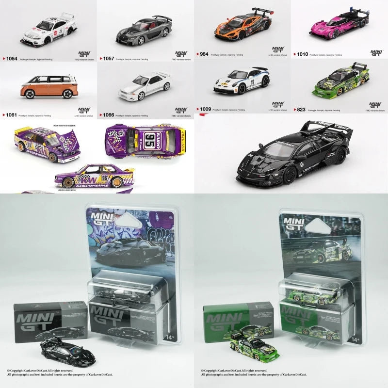 MINI GT 1:64 LB-Super S15 SILVIA ATHLETE RX-7 VeilSide R32 White M3 Kaido KW V1 Diecast Model Car