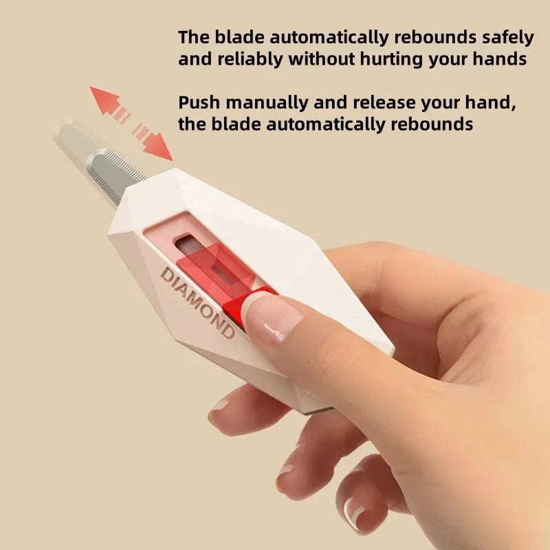 Diamond Design Unbox Knife Safety Round Head Cutter Magnetic Carton Box Cutter for Opening Package Letter Utility Knife