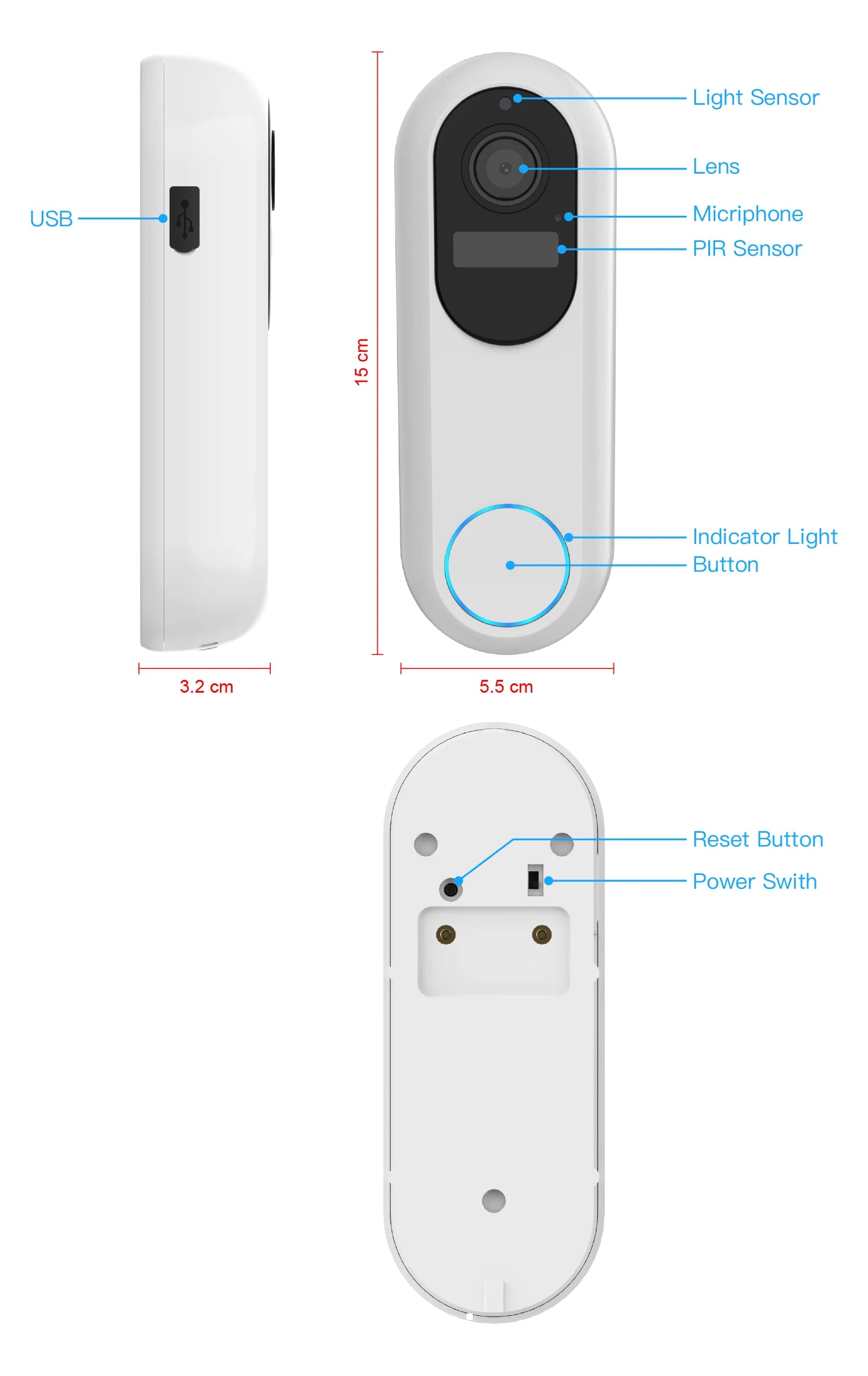 Tuya Smart Video Doorbell Waterproof Night Vision Home Security 1080P Camera Digital Visual Intercom 2.4GHz 5GHz WIFI Doorbell