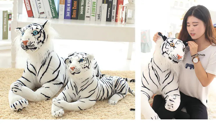 30-120cm Cute White Tigers Plush Toys Simulation Tigers Stuffed Dolls Baby Pillow Plush Kid Toys Gift