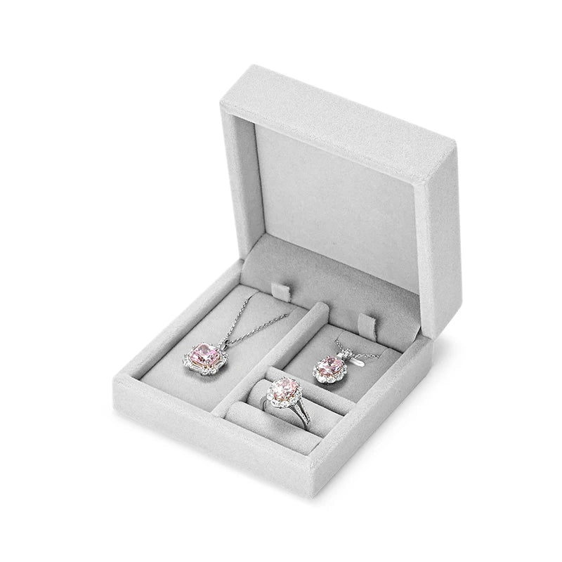 Oirlv Portable Velvet Jewelry Box Ring Box Necklace Pendant Storage Box Jewelry Accessories Wedding Gift Box Jewelry Organizer