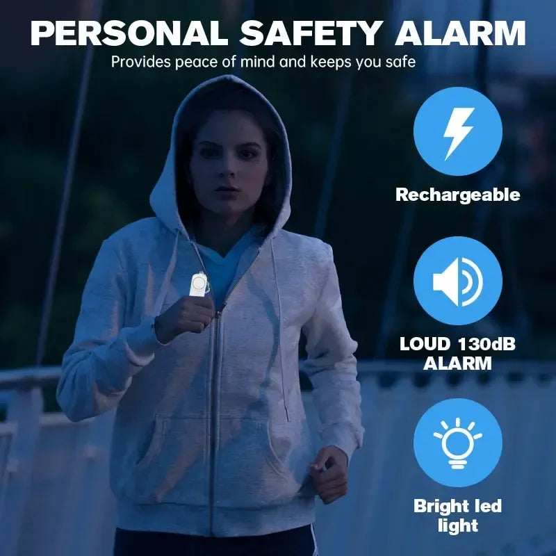 Personal Security Alarm Self Defense 130dB Loud Keychain Portable Safety Anti-satyr for Women Child Elder Girl Emergency Alarm