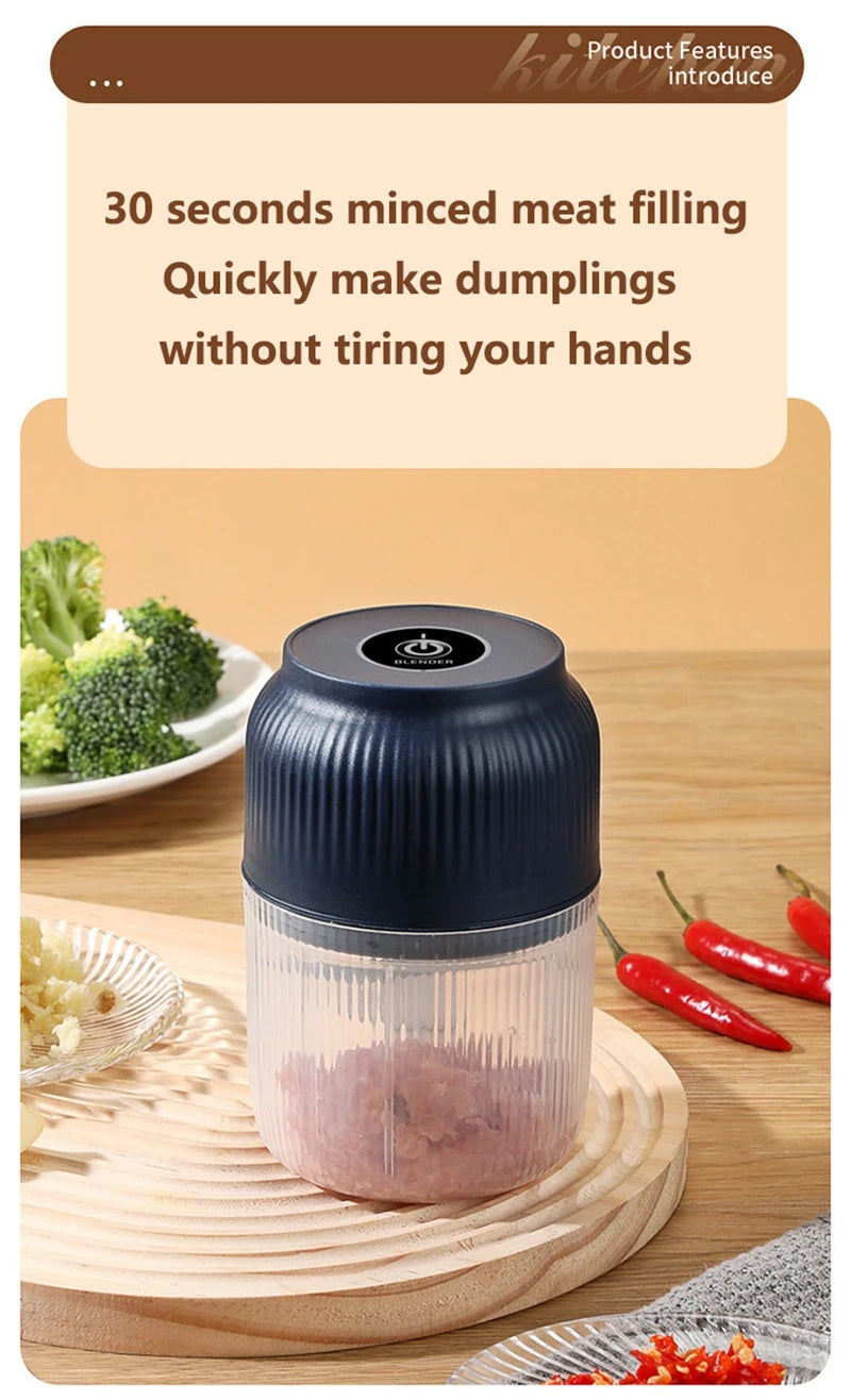 Mini Electric Garlic Masher Crusher Wireless USB Rechargeable Vegetable Chopper Garlic Crusher Food Chopper Kitchen Gadgets New