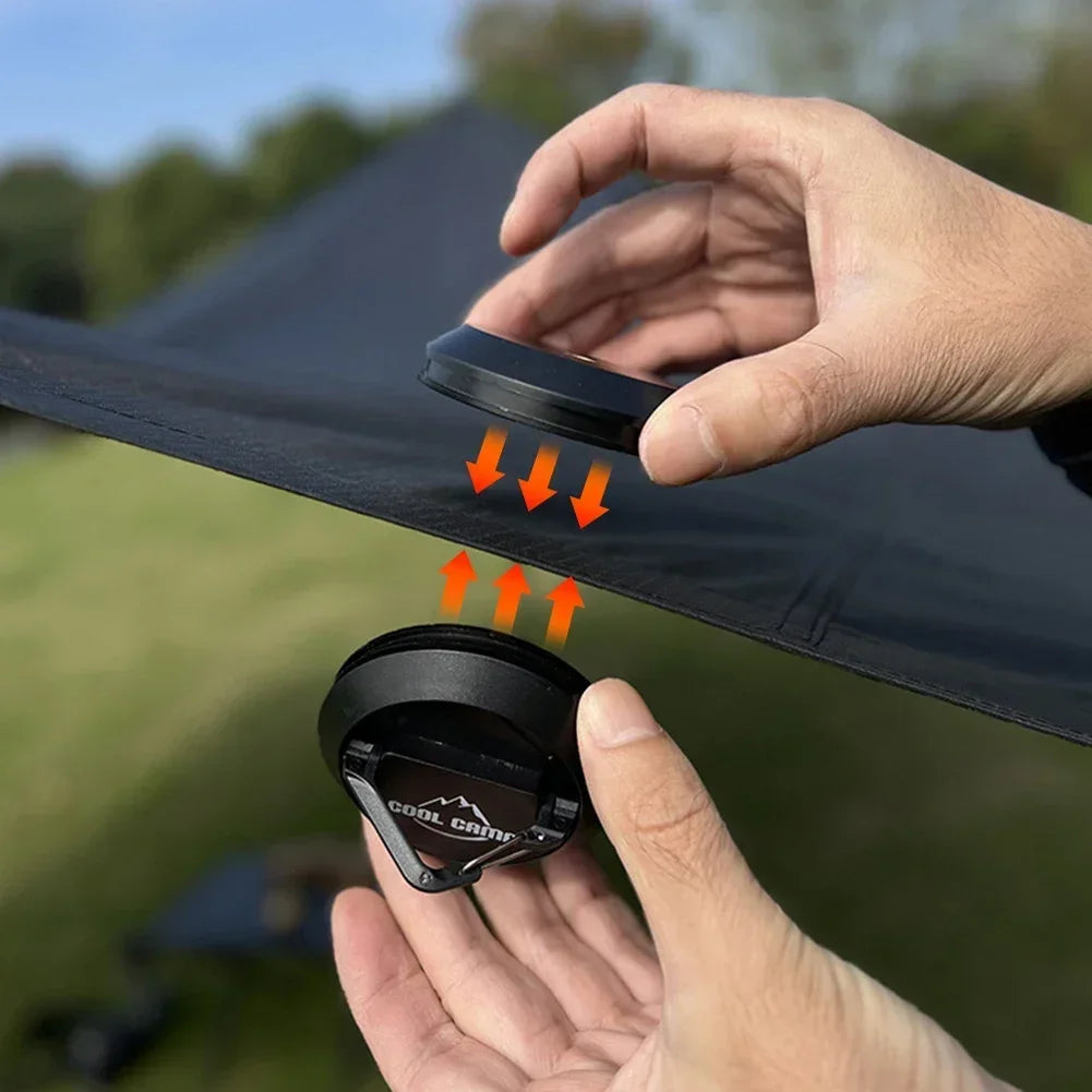 Outdoor Magnetic Tent Hook Portable Multi-purpose Tent Ceiling Buckle Clamp Suction Cup Camping Rope Retainer Kerosene Lamp Hook