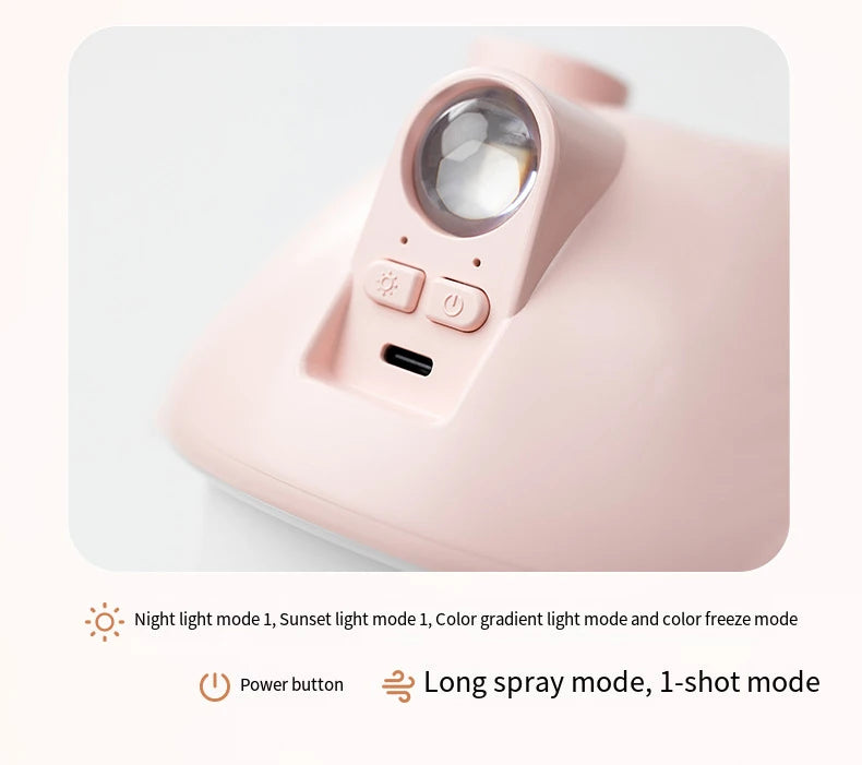 Cartoon Air Humidifier 300ml Mini Essential Oil Aroma Diffusers Colorful Lighting Cute Mushroom House Home Ultrasonic Humidifier