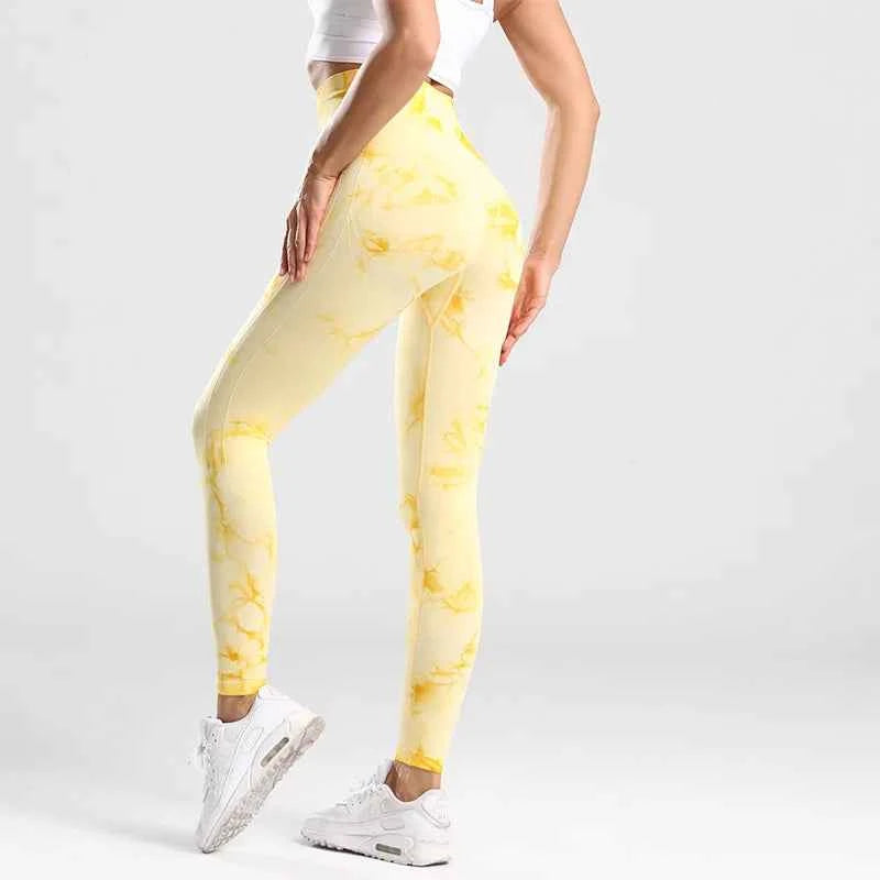 Tie Dye Seamless Gym Leggings Women Push Up Women Mallas Sports Fitness Contour Yoga Running Pants Elastic  Leggins