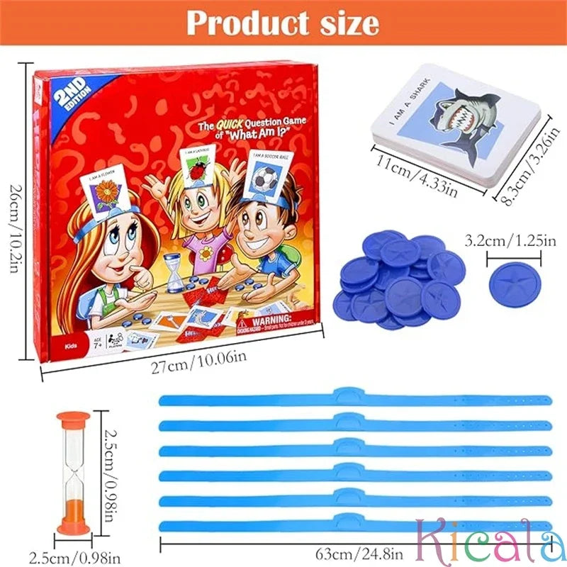 Kids Funny Cards Board Game Toy Family Party Game Guess Who I Am Game Parent-Child Interactive Educational Toy Gift for Boy Girl