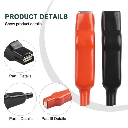2Pcs Alligator Clip 20A PVC Sheathed Alligator Clamps DIY Test Leads Crocodile Electrical Clips Electrical Tool Parts
