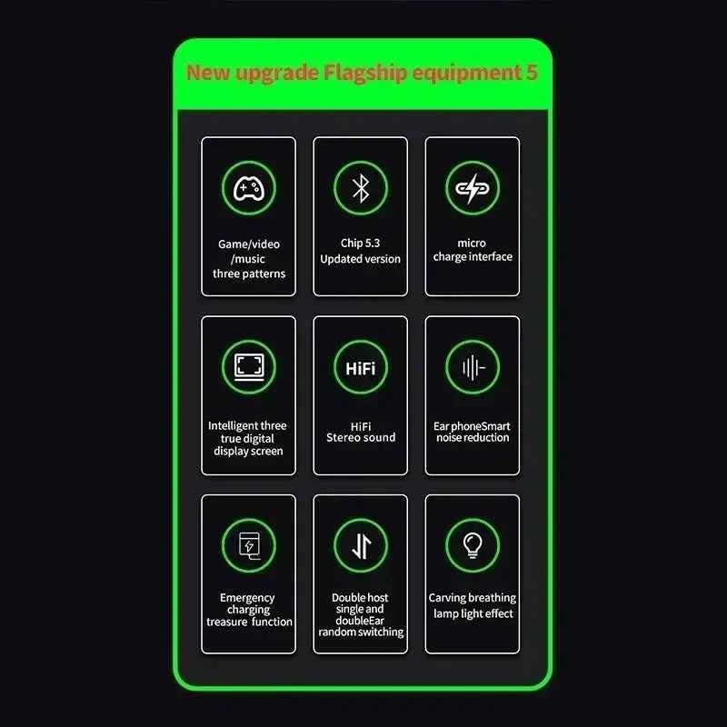 Wireless Bluetooth Earbuds With Mic – LED Display Case