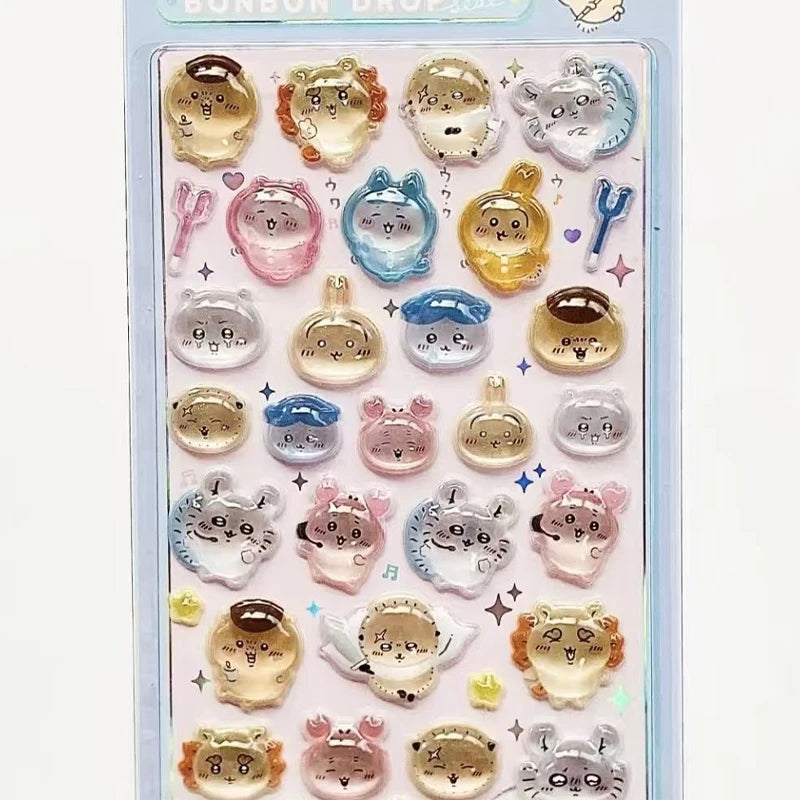 3D Stereo Relief Stickers Kawaii Cartoon Waterproof DIY Decor Stickers Phone Laptop Scrapbook Notebook Luggage Decal Gift Toys