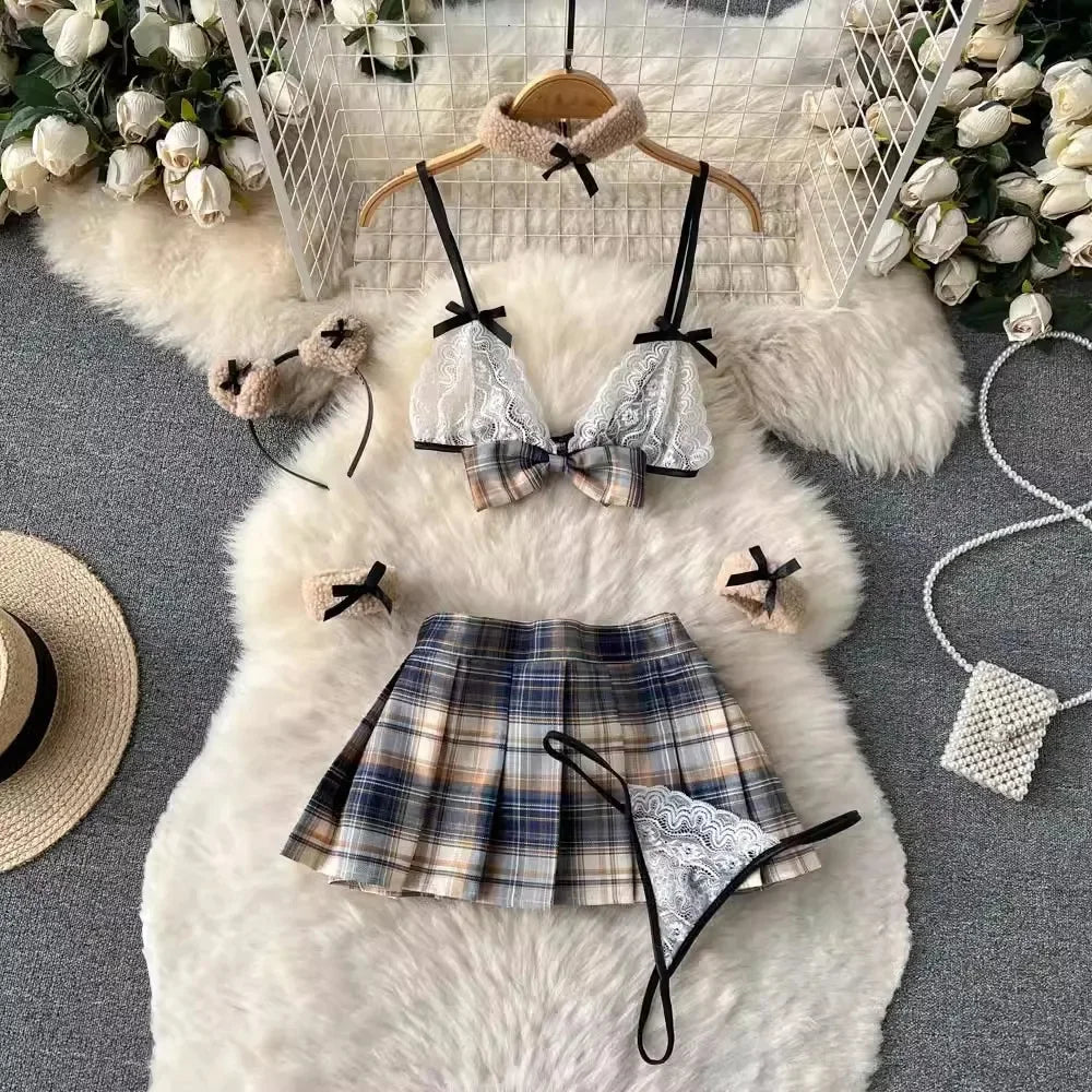 Summer Girls Sexy Hot Sweet Transparent Suspender Mini Dress Women Elastic Waist And Backless Strap Lolita Pajamas Bubble Skirt