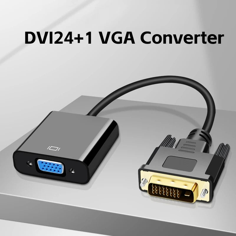 DVI-D DVI To VGA Adapter Full HD 1080P DVI-D Male To VGA Female Converter 24+1 25Pin To 15Pin Cable for PC Computer Monitor