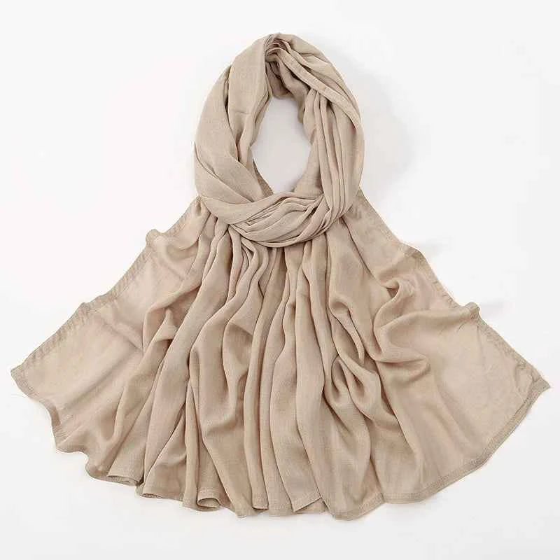 New Muslim Hijabs for Women Scarf Thin Plain Shawls Femme Musulman Soft Viscose Rayon Headscarf Islamic Turban Headband 190x85cm