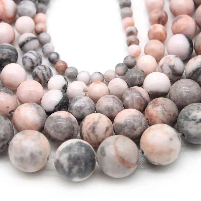 4/6/8/10/12mm natural stone beads Matte Pink Zebra Jaspers round loose bead spacer Beads for jewelry Making Bracelet Necklace 15