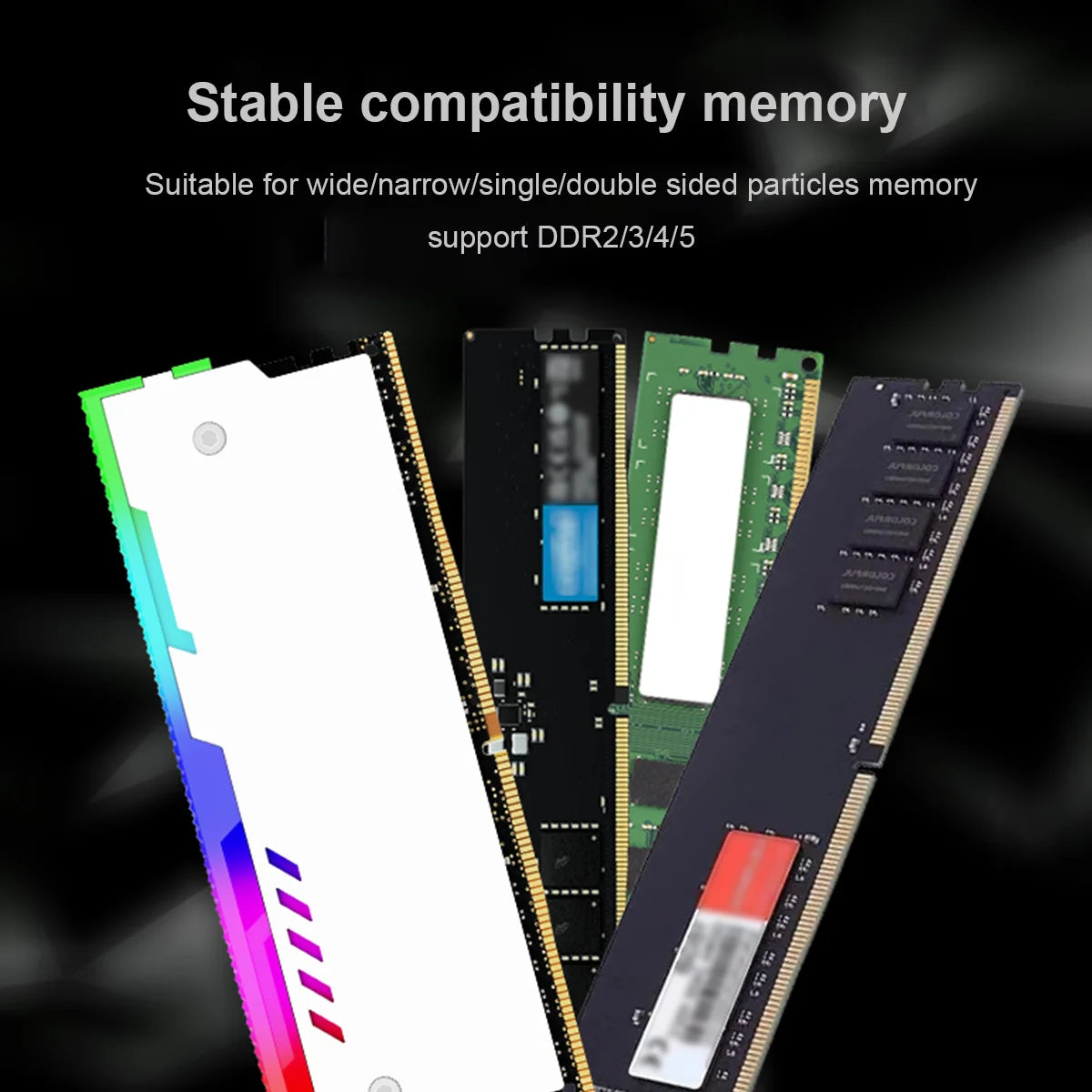 TUMMASTER Computer ARGB RAM Memory Heatsink Cooler with Thermal Conductive Pad for Desktop PC Memory DDR2/DDR3/DDR4/DDR5