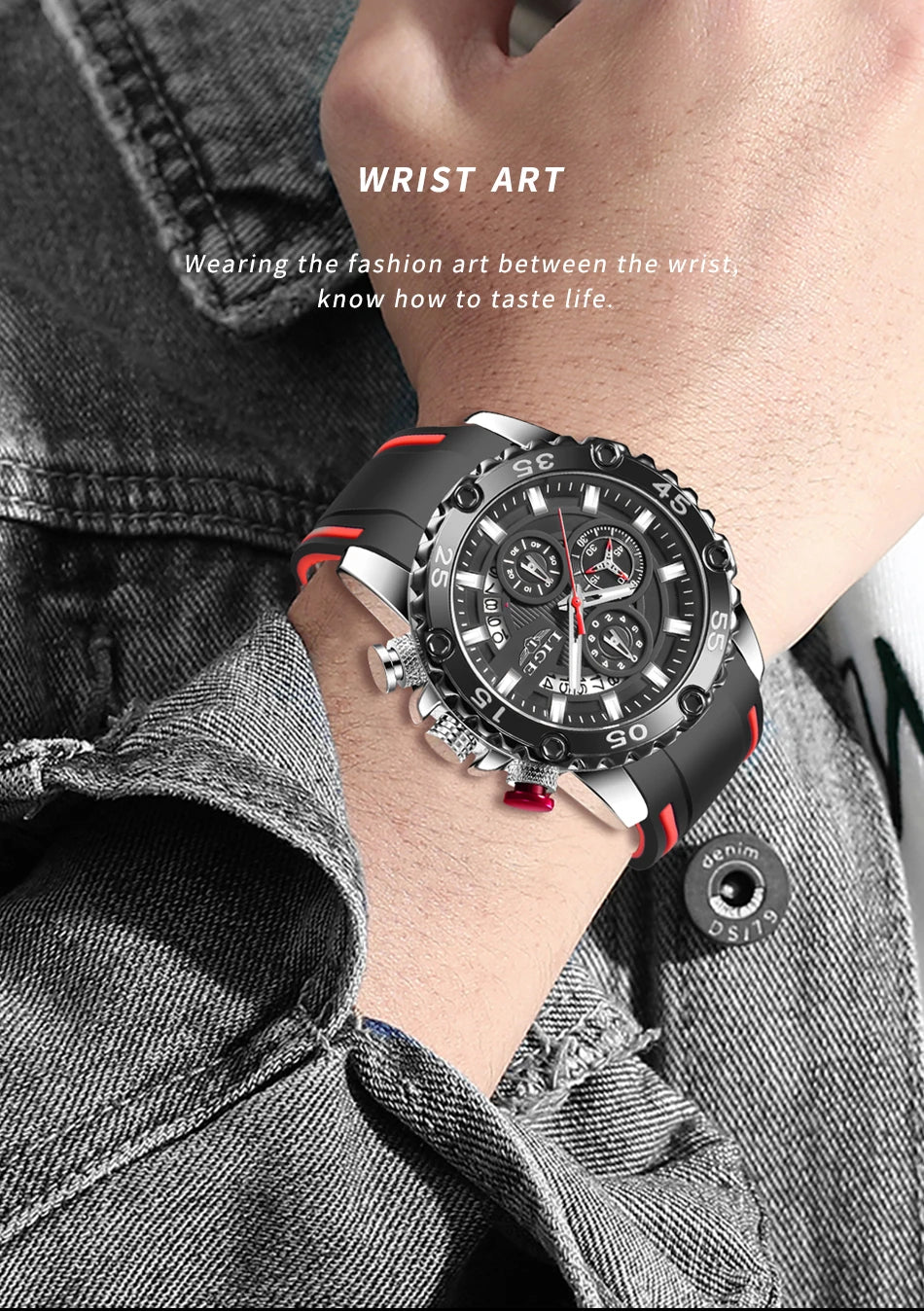New Blue Watch LIGE Mens Watches Top Brand Luxury Big Dial Military Clock Quartz Watch Waterproof Sport Chronograph Erkek Saati