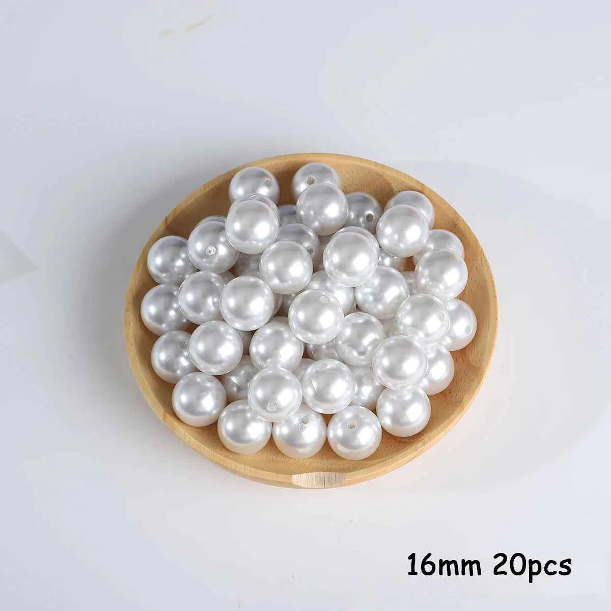 3-20mm 10-1000pcs straight hole ABS imitation pearl beige white bracelet with round beads for DIY craft jewelry making products