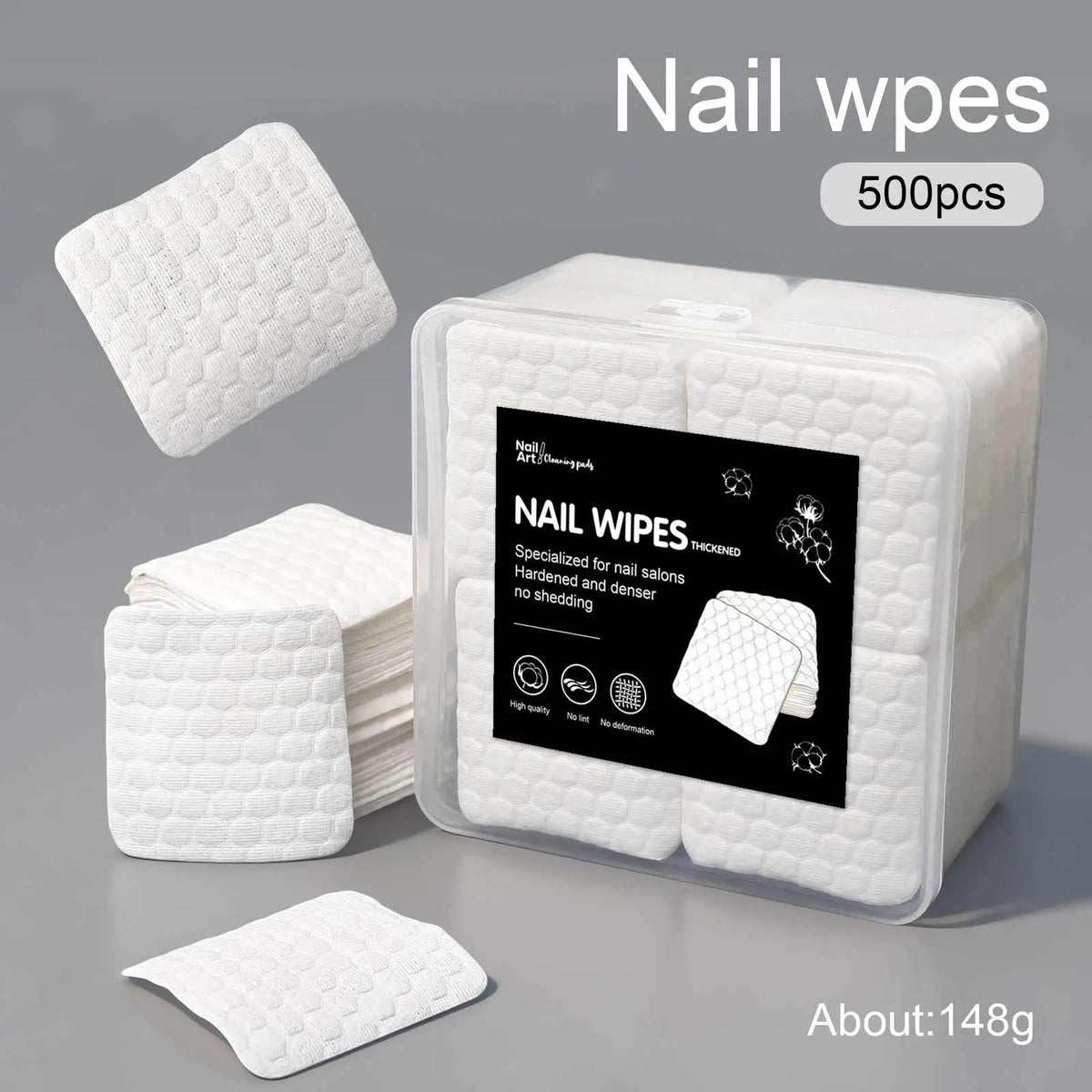 500pcs box Color Lint-Free Nail Polish Remover Pads – Durable Wipes