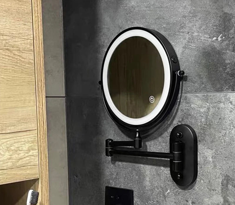 8 Inch Makeup Mirror Gold 3x/5x/7x/10x Magnifying Double Side USB Charging Bathroom 3 Color Light Cosmetic Mirrors