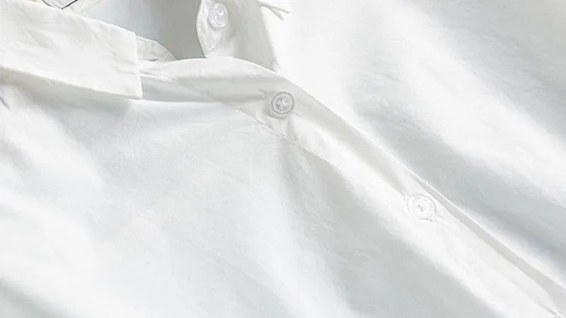 Japanese Style Loose Long Sleeve White Shirts Women Preppy Style Pocket Turn Down Collar Shirt Woman Harajuku Oversized Blouse