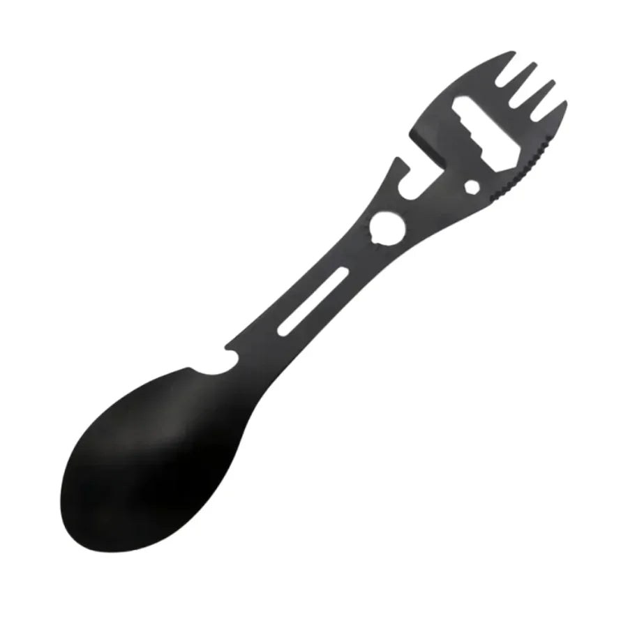 Outdoor Survival Tools 5 in 1 Camping Multi-functional EDC Kit Practical Fork Knife Spoon Bottle/Can Opener