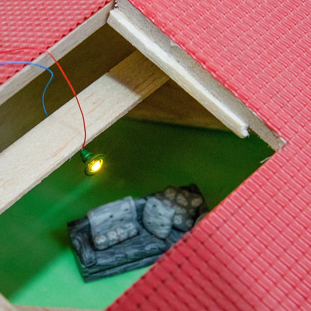 10Pcs/lot Diorama Kits Simulation Miniature Wall Lamp Model Diy Building House Scene Layout Materials With Resistance