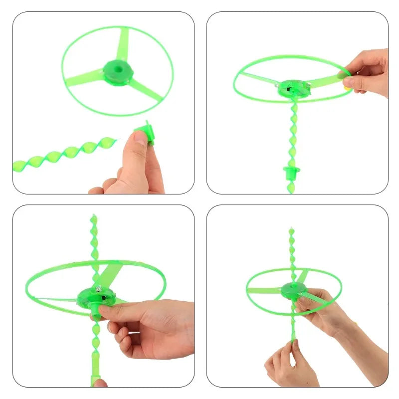 LED Luminous Bamboo Dragonfly Flying Saucers Outdoor Night Shooting Helicopters Flying Toys Kids Birthday Party Props Toy