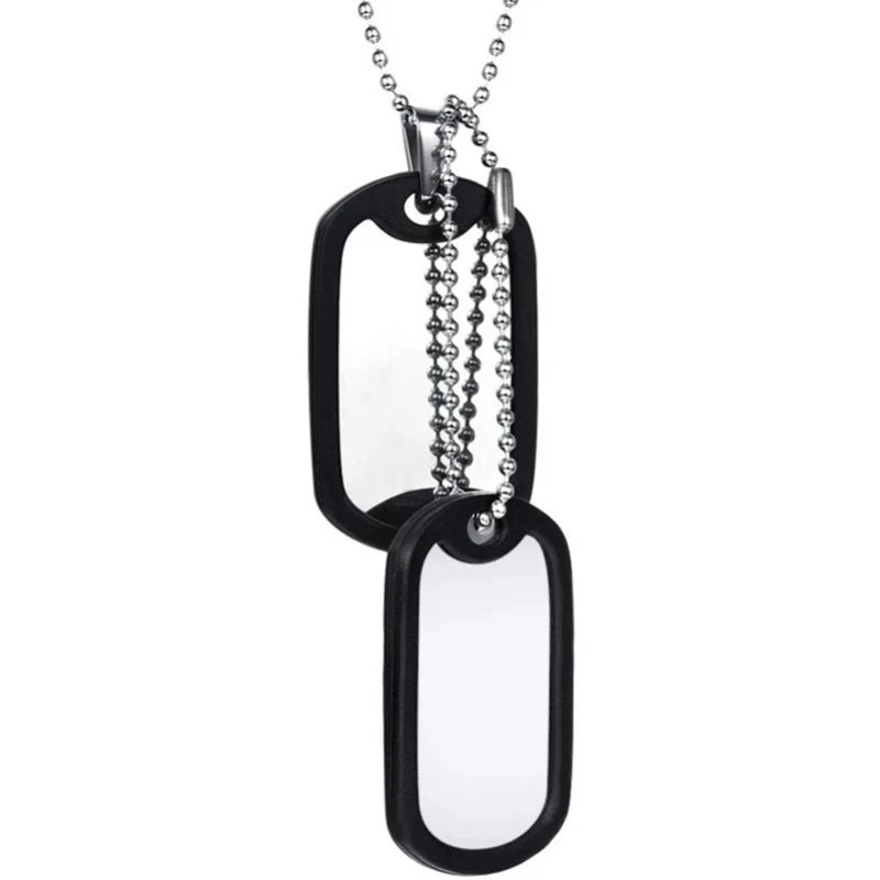 Customized ID Double Dog Tag Military Soldier Circle Pendants Titanium Steel Personalized Necklace Fashion Jewelry Free Carving