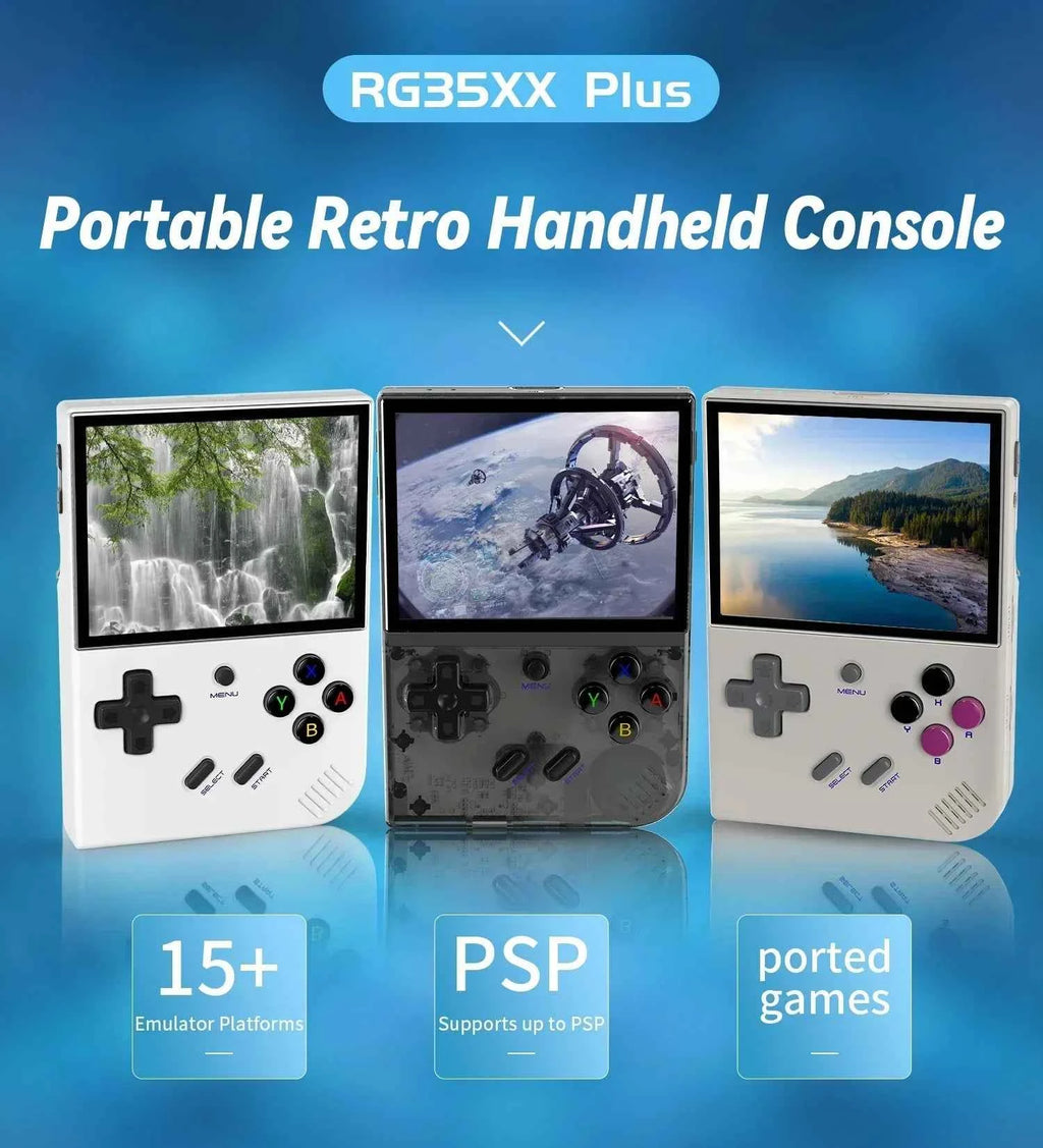 ANBERNIC RG35XX PLUS Retro Handheld Game Console 3.5''IPS Screen Built-in 10K Games HDMI Video Output Streaming Kids Game Player