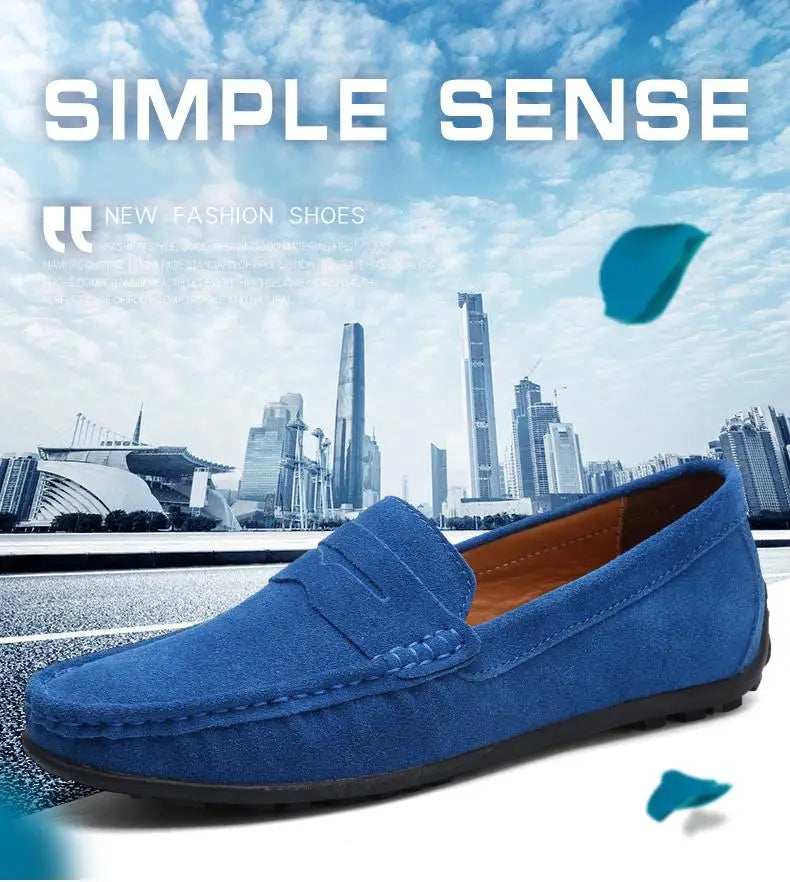 Men Casual Shoes Fashion Suede Leather Men Loafers High Quality Moccasins Slip On Men's Flats Lightweight Driving Shoes 38-47