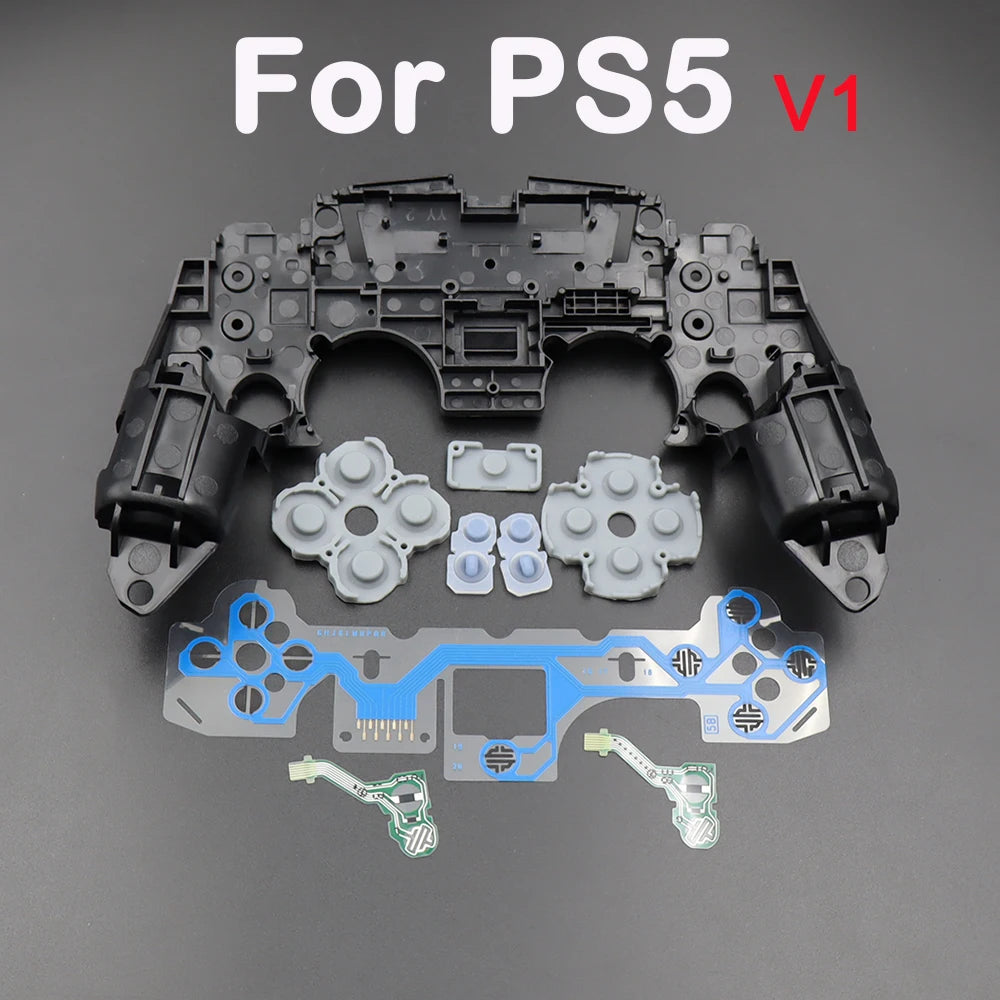 1set For PS5 V1 V2 V3 BDM-010/020/030 Controller Gamepad Middle Frame Bracket Conductive Film & Button Conductive Rubber Pad