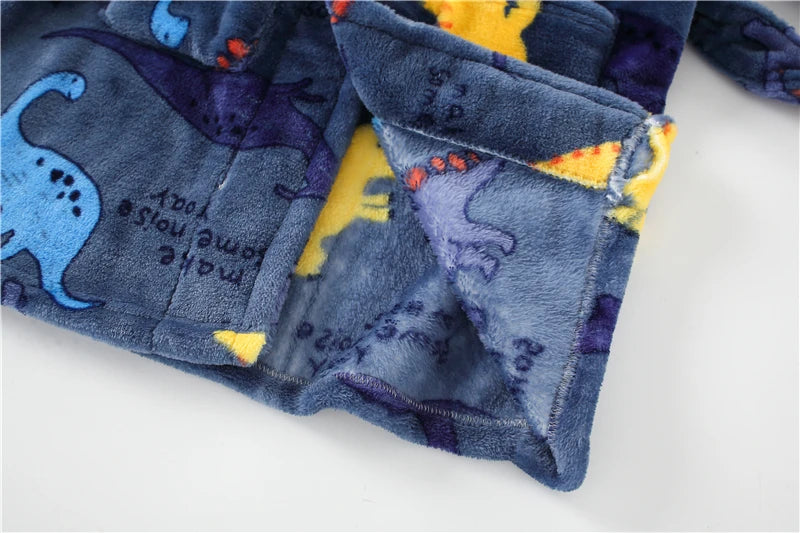 Children Flannel Pajamas Robe Autumn and Winter Kids Sleepwear Children Nightgown Soft Pajamas for Girl Boys Bathrobe 4-16 Years