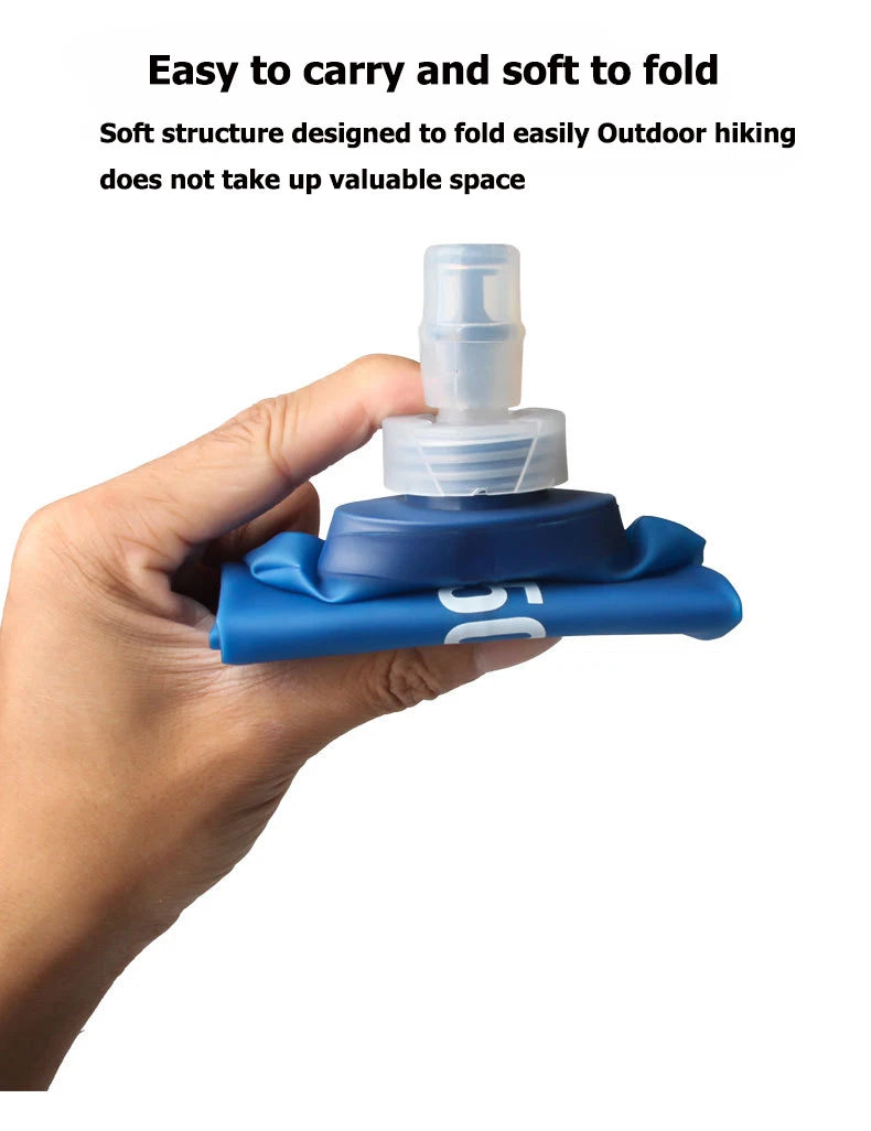 250ML/500ML Water Bottle Folding Soft Flask Sport Water Bottle Water Bag Collapsible Water Bottle Running Camping Hiking