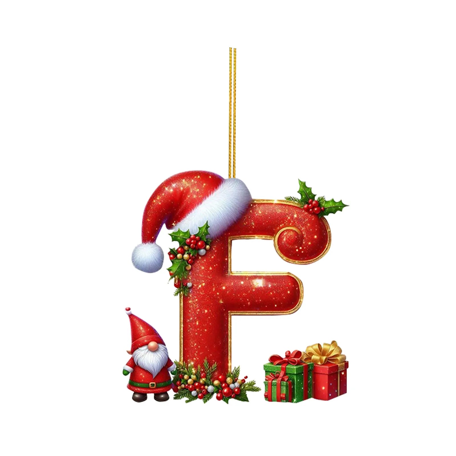 2D Home Decorations Ornaments 26 Letter Pendant For Christmas Tree Decor Christmas Ornaments Acrylic Flat Christmas Tree