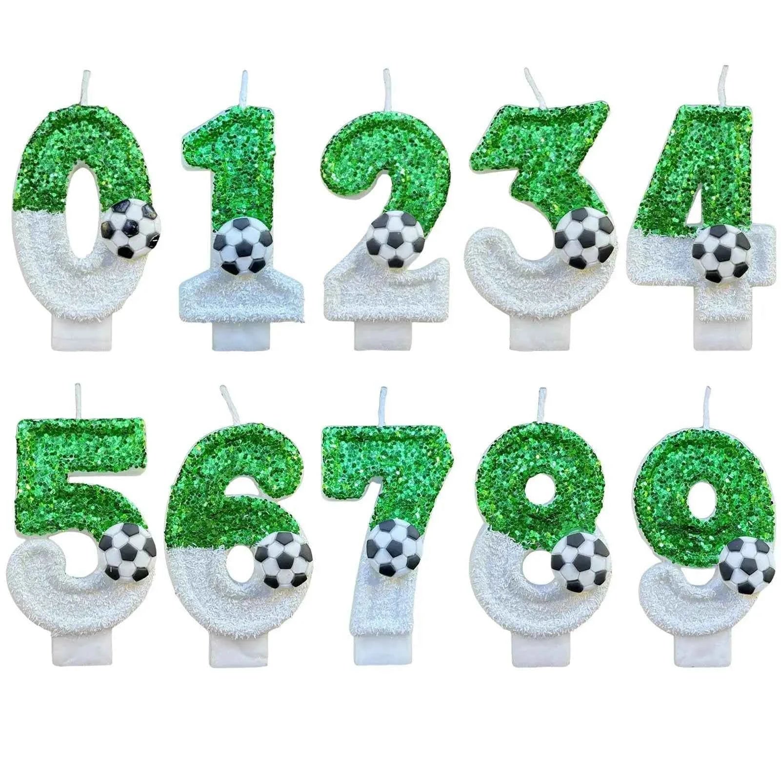 Football Birthday Number Candles, Candle Numbers for Cakes, Decorative Number Candles, Cake Topper Decoration for Birthday