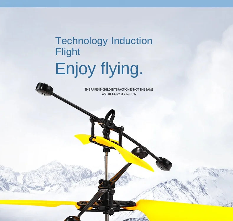 RC Helicopter 2CH Induction Remote Control Floating Airplane Gesture Control Aircraft Suspension Quadcopter with LED Kid Gift