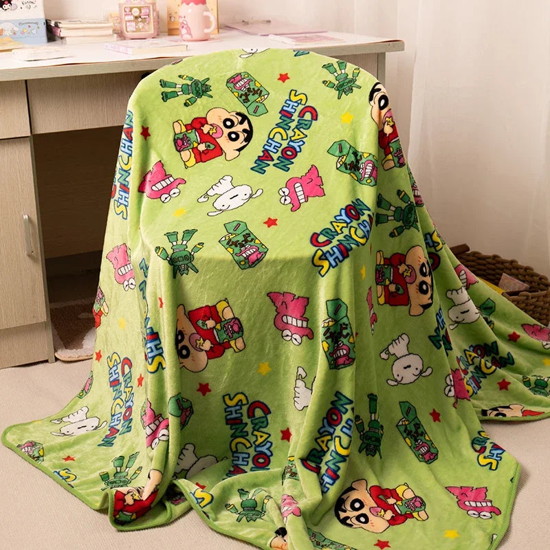 Comfortable Anime Printing Blanket Warm Flannel Blanket Crayon Shin Chan Blanket Bedspread Bedroom Sofa Bed Girl Kids Nap