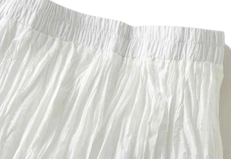 Light Luxury Irregular Slimming Pleated  A-line Skirt for Women High Waist Solid Color Loose Fashion Skirts Casual  Spring New