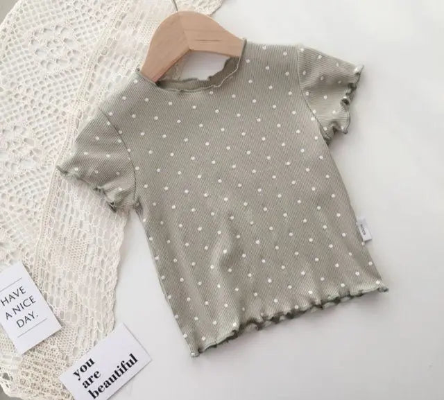 New Korean Home Clothes Baby Girls Summer Pajamas Suits Two-piece Flora Print Tshirt 1-8 Years Short Sleeve Tops+Short Pants