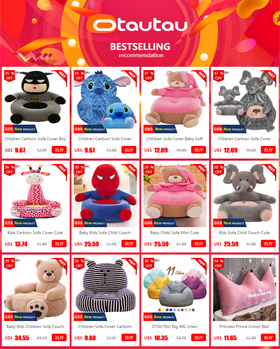 OTAUTAU Children Sofa Small Cartoon Couch Child Cute Chair Pouf Ottoman Princess Seat Futon Bear Armchair Kids Furniture SF165