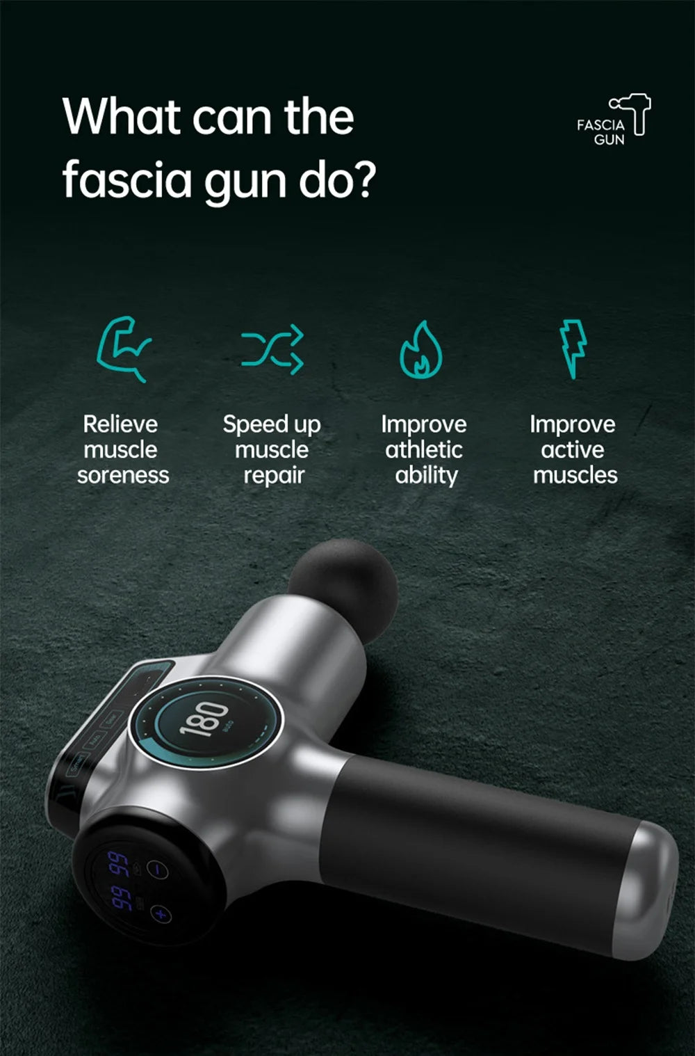 Professional Massage Gun High Frequency Vibration 99 Files Adjustment Electric Deep Tissue Muscle Body  Back Neck Massager