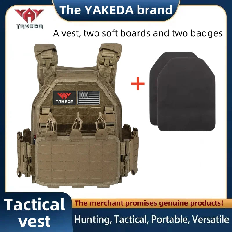YAKEDA Tactical Vest 6094 Fast detachable light laser cut outdoor hunting black gear carry vest of high quality 1000D nylon