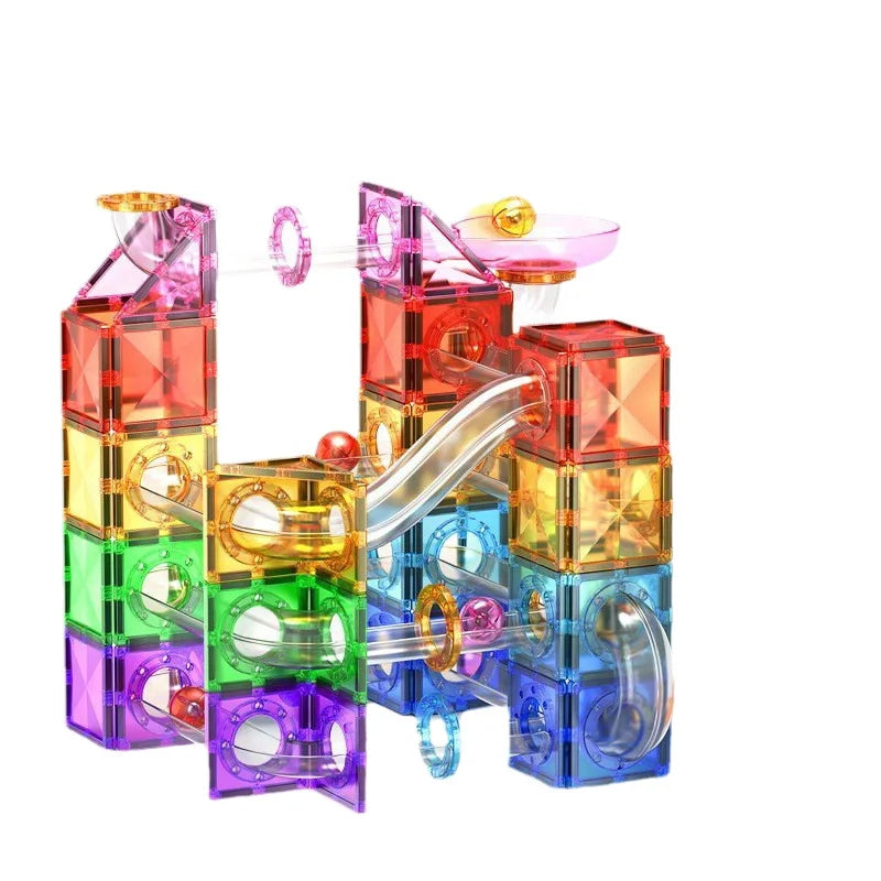 Magnetic Sheet Building Blocks Set Diamond Surface Color Window Educational Assembly Bricks Kid Concentration Training Toy Gift