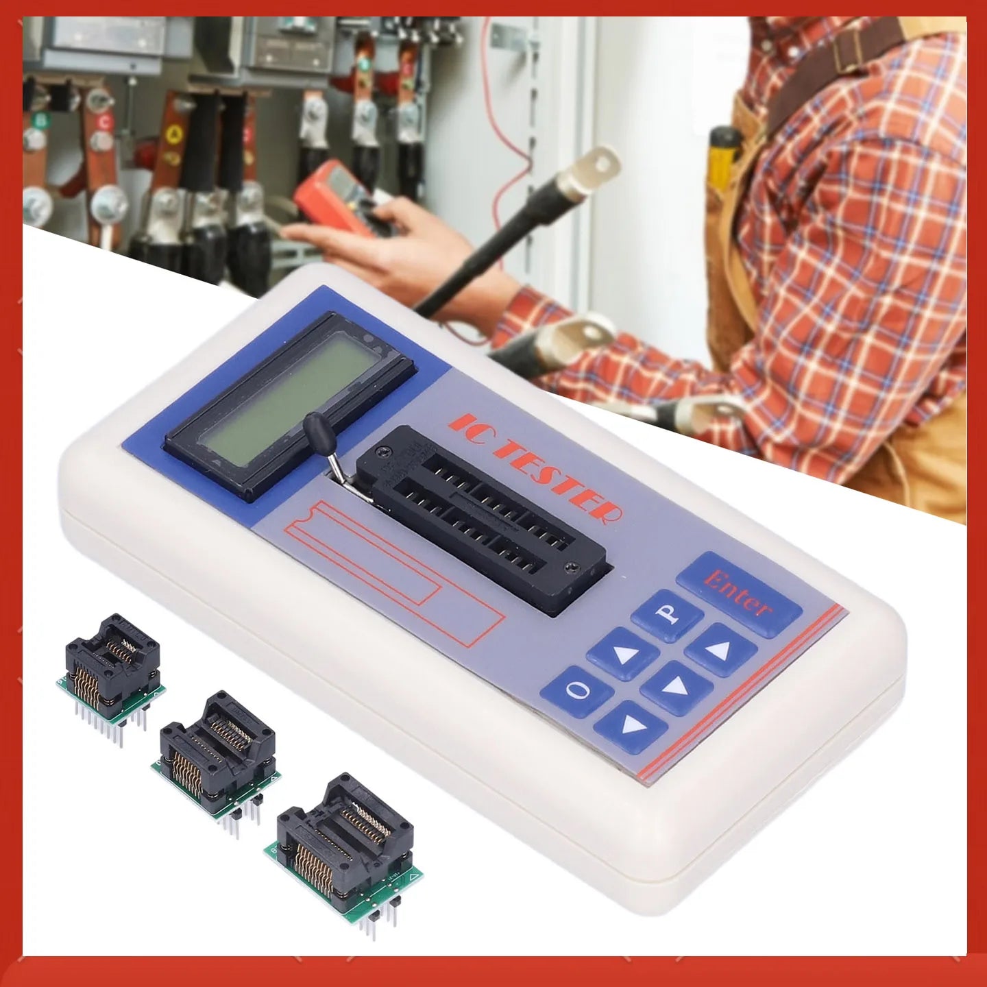 IC Transistor Capacitor Tester  Integrated Circuit Tester Diode Checker Detector with 5V 3.3V AUTO Mode