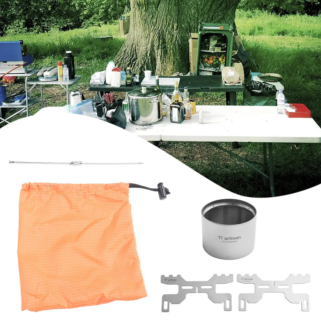 70ml Camping Titanium Alcohol Stove Lightweight Liquid For Furnace Titanium Alcohol Stove Outdoor Camping Accessories
